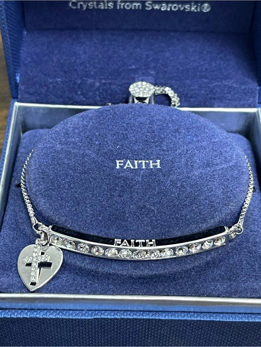 Crystals From Swarovski “Brilliance” Faith Bracelet Cross Star of Bethlehem